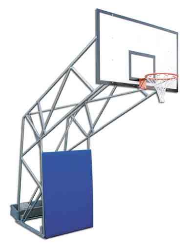 Art. 0873 Impianto Basket in resina melaminica canestri e retine Basketball monotubolar system