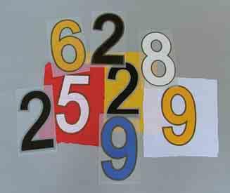 height (from 1 to 0) Art. PG4 Numbers for sport uniforms Omega series 4 cm.