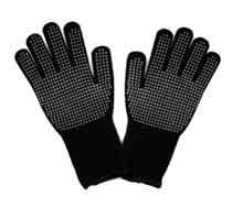 senior Black Elastic acrilic Gloves with antiskid size junior and senior Art.