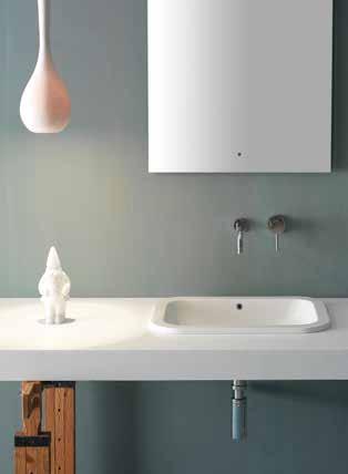 SSN55.BI Lavabo incasso con piano rubinetteria 55.45 Recessed basin with installation tap 55.45 Lavabo incasso monoforo predisposto tre fori.