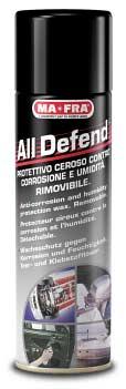 Codice H0241 Confezione singola da 4000 ml All Defend PROTETTIVO CEROSO CONTRO CORROSIONE E UMIDITA Crea una pellicola isolante, aderente e impermeabilizzante di forte