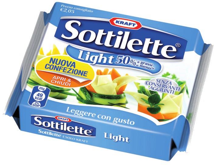 Sottilette KRAFT light 200 g (al kg 7,45)