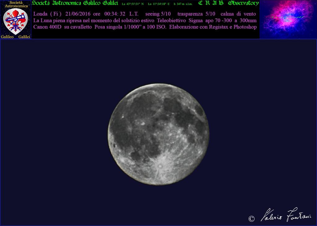 Le foto della Sezione di Ricerca Luna - UAI..Luna al solstizio.