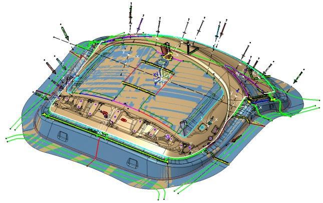 5 FATTIBILITA : Analisi di Pre-fattibilità delle matematiche elemento Impostazione CAD di imbutitura preliminare in Die Design (Autoform) Richieste modifica preliminari delle zone critiche