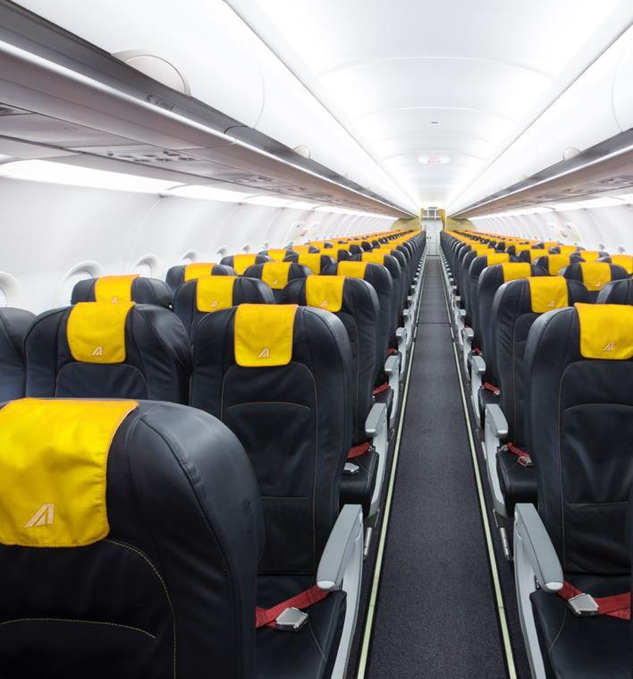 A BORDO TELINO POGGIATESTA La personalizzazione del telino poggiatesta è disponibile su tutti gli aerei della flotta Alitalia: Airbus