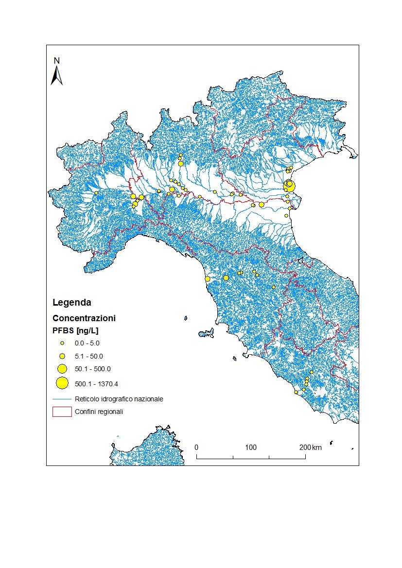 PFBS Acque superficiali La maggior sorgente di PFBS è l impianto fluorochimico di