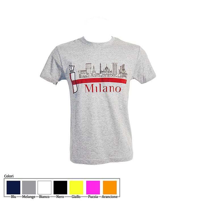 Mi310 Tshirt Skyline XXS, XS, S, M, L, XL, XXL, XXXL Arancione, Bianco, Blu, Fuxia, Giallo, Melange, Nero, Royal, Verde Mi528 Tshirt