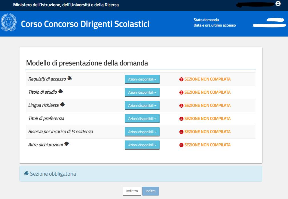 Si procede selezionando il pulsante Azioni disponibili e successivamente la voce Inserisci.