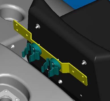 5 4 Posizionare le due fascette fermatubo (5) al cofano portasedile, utilizzare come riferimento di posizione le impronte presenti sul lato dx cofano, mediante 2+2 viti TCTC autofilettanti (4).