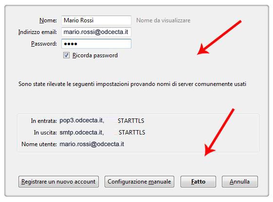 Una volta inseriti tutti i dati richiesti, cliccare sul pulsante Continua per procedere con la configurazione; cliccare sul