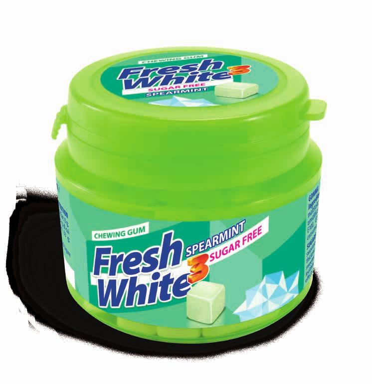 NEW! CHEWING GUM FRESH WHITE3 Freschezza al cubo!