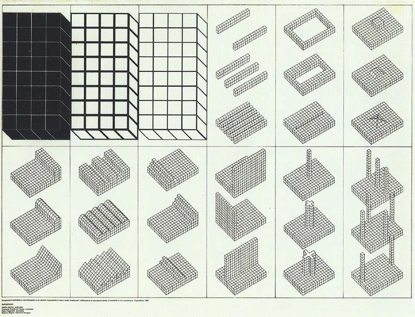 Fig. 7. Superstudio, catalogo degli Istogrammi d Architettura, 1969; da Angelidakis, Andreas, Pizzigoni, Vittorio, Scelsi, Valter (2015), p. 273.