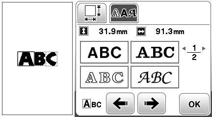 Modific dei ricmi con crtteri c Premere del font. per tornre ll schermt di modific Modific del font Premere. Premere e selezionre il crttere il cui font deve essere modificto.