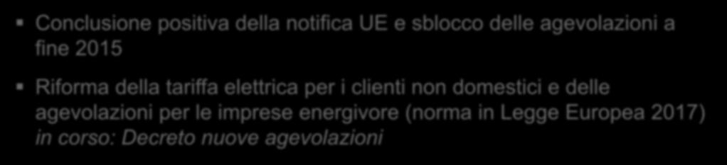 energivore (norma in Legge Europea 2017) in corso: Decreto nuove agevolazioni Competitività imprese energivore - gas Riforma agevolazioni per le imprese gasivore (norma in Legge Europea 2017)