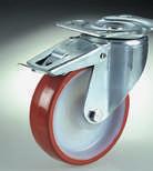 Zinc plated, pressed steel, swivel housing, plate i tting, with double ball race.