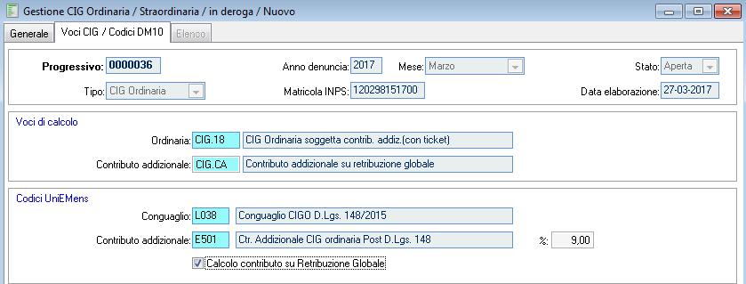 L aggancio dei predetti codici nella gestione CIGO Ordinaria per il caricamento delle Casse Integrazioni da marzo 2017 sarà automatico.
