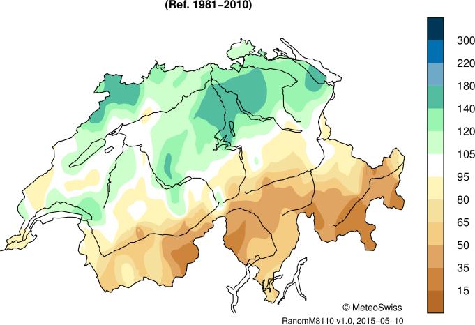 Precipitazioni mensili in % della norma % del soleggiamento mensile
