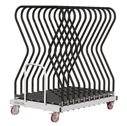 CCP-0-00-0 Carrello per il trasporto e lo stoccaggio di cornici Trolley for transporting and storing frames Portata utile Load capacity Larghezza dei comparti da Width of compartments from Numero