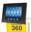 IPAD-360B/S/W Inclina e ruota il tuo porta ipad 360 Può essere fissato su top di banchetti, pareti o profili