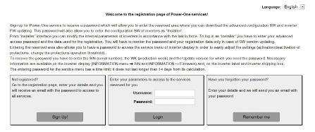 8 - Manutenzione Fase 3 - Richiesta della password di secondo livello - Collegarsi a Internet e accedere al sito https://registration. abbsolarinverters.com.