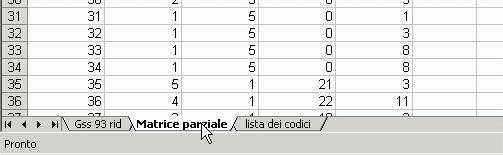 xls Negli altri fogli, attivabili con un click nei