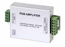 Controller centraline di controllo RGB AMP Tensione di esercizio: DC-12V/24V Assorbimento: 4 per canale Certificazioni: RoHS - CE 63,9 22,5