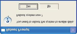 3. Verrà visualizzata una casella di messaggio per indicare all utente l avvenuta eliminazione dell array e chiedergli se riavviare il computer.