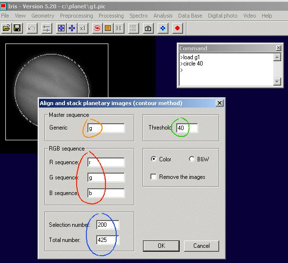 (2) dal menù processing: Inserisci i parametri nelle finestre di dialogo