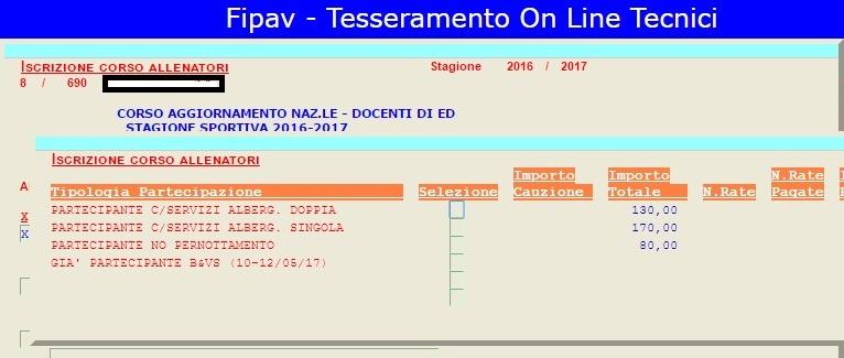 Effettuata la selezione delle opzioni, bisogna cliccare su Conferma per salvare le scelte fatte. N.B.