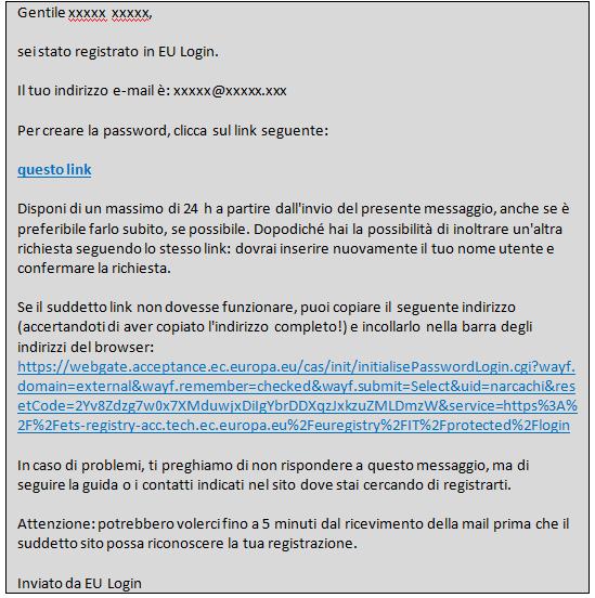 1.5 Entro pochi istanti vi viene recapitata una e-mail all indirizzo che avete specificato, dove troverete un