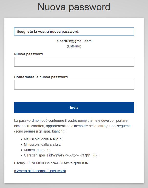 Avete 24 ore di tempo per creare la password e l e-mail potrebbe essere filtrata come spam: verificatene il