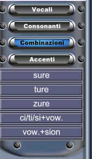 Combinazioni Questa sub sezione rappresenta le combinazioni di lettere e le loro pronunce specifiche utilizzate in modo più frequente.