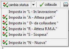 Tramite la scheda Collaudo, il tecnico avrà la possibilità di inserire: - descrizione del lavoro svolto - Note aggiuntive (stampabili o meno) - Tempo Effettivo della riparazione (non viene stampato