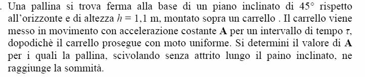 L asse di rotazione e il punto materiale ruotano entrambi con velocità angolare = 12 rad/s.