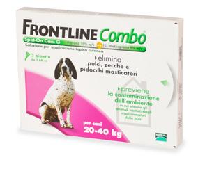 3 pipette da 2,68 ml. 39,40 36,50 FRONTLINE COMBO Cani 40-60 kg Spot-on cani. Elimina pulci, zecche e pidocchi masticatori.