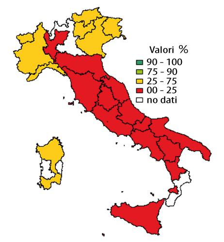 Uso della cintura posteriore sempre () Distribuzione per aree distrettuali 7-9 Uso della cintura posteriore sempre () Pool 9 1 8 6 23 21 21 - Utilizzo dei dispositivi di sicurezza nei minori Nell