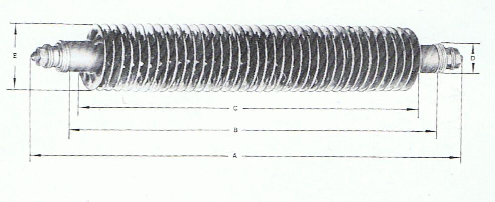 RESISTENZA CORAZZATA ALETTATA IN FERRO DUBO D.15 - ALETTATURA D. 32 WATT: 500 VOLT: 220 L=500mm s.p.