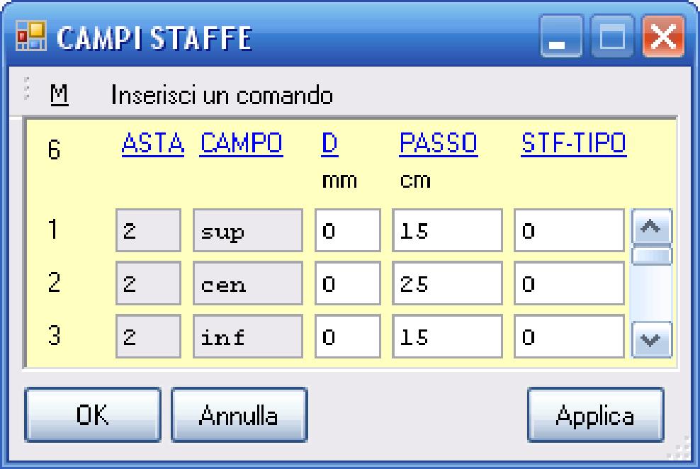 Pezzi Inserisci - Rettangolare: Aggiunge alla staffa del campo puntato dalla freccia un nuovo pezzo di forma rettangolare.