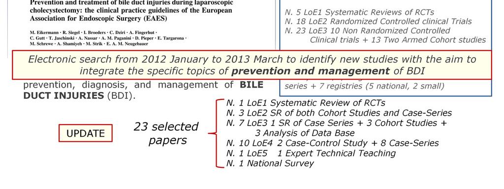 Abbiamo focalizzato la nostra attenzione su quei settori come la prevenzione ed il management delle lesioni delle vie biliari, laddove quindi maggiori probabilità di cambiamento erano individuabili.