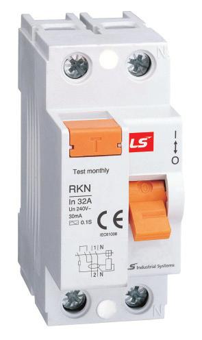 Interruttori differenziali puri RKN, tipo AC - Immuni da scatti intempestivi per sovratensioni (*) Miniature circuit breakers - Residual current breakers RKN, AC type (*) Certificato CE Certificate