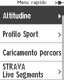 5.2 Impostazioni per l allenamento nel menu breve Qualora prima di iniziare si desideri effettuare altre impostazioni per l allenamento, ad es.