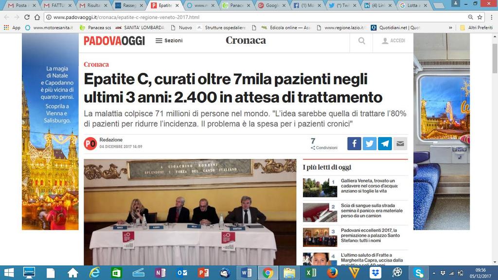 Padovaoggi.it http://www.padovaoggi.it/cronaca/epatite-c-regione-veneto-2017.html Cronaca Epatite C, curati oltre 7mila pazienti negli ultimi 3 anni: 2.