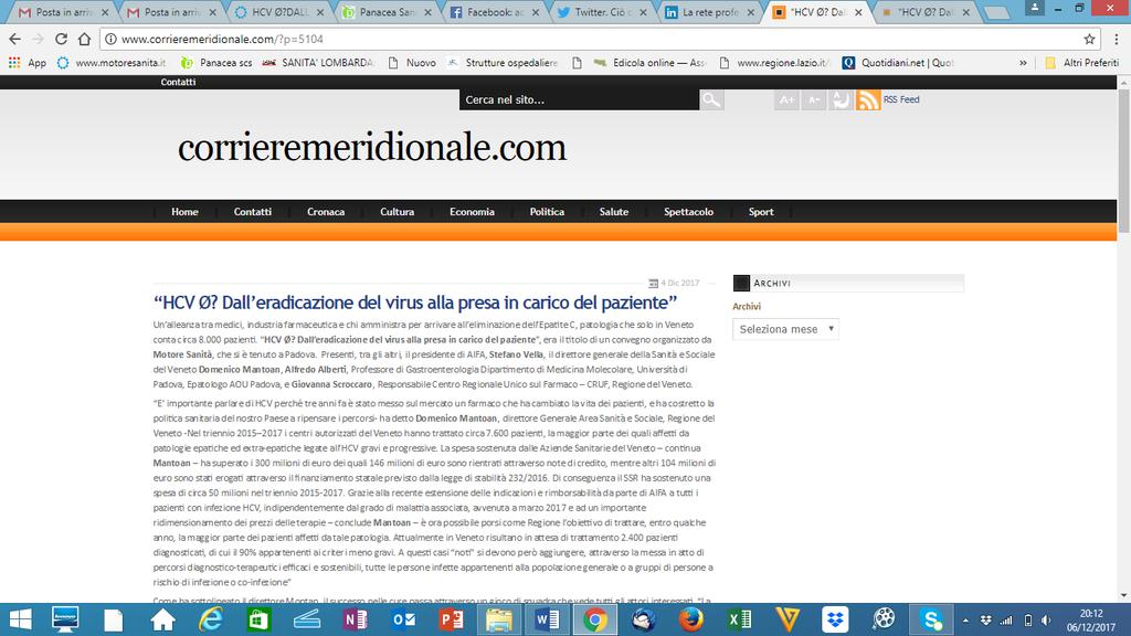 Corrieremeridionale.com http://www.corrieremeridionale.com/?p=5104 4 Dic 2017 HCV Ø?
