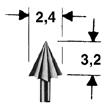 resine, legno, acciaio. Codolo diam. 2,3mm.