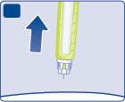 A 6 secondi Estragga l ago e la penna dalla cute tenendoli in posizione verticale. Se compare del sangue nel sito di iniezione, prema leggermente con un tampone di cotone senza sfregare l area.