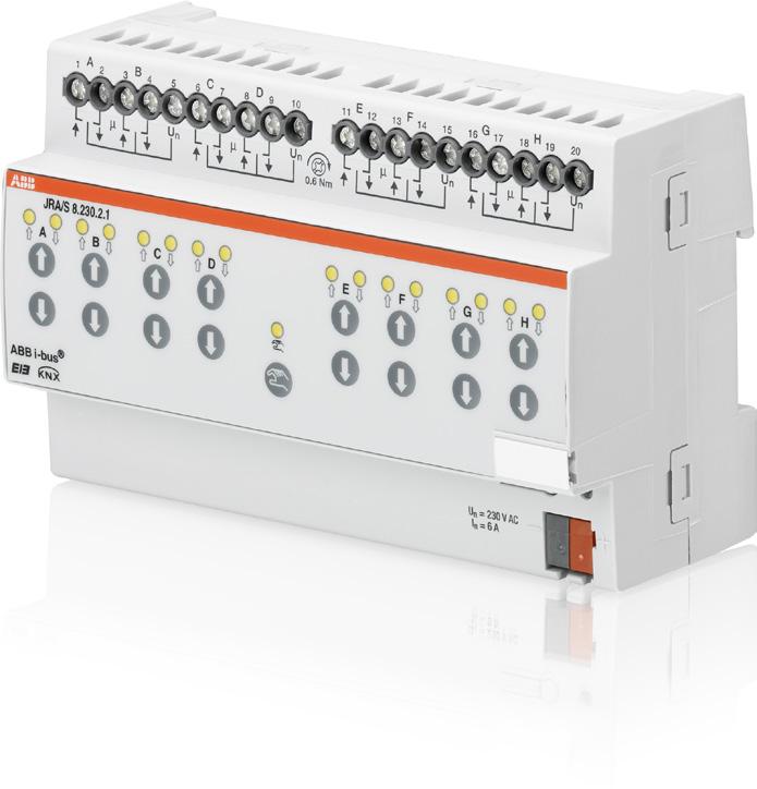 Dati tecnici 2CDC506063D0902 ABB i-bus KNX Descrizione del prodotto Gli attuatori per veneziane/tapparelle a 2, 4 e 8 canali con comando manuale comandano azionamenti indipendenti di 230 V CA per il