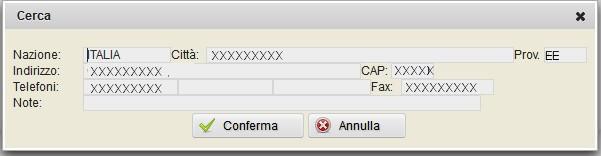 Fig. 17 Pe o fe a e la s elta dell i di izzo, li are su Conferma. Il p og a a ost a a video l i di izzo selezio ato. Cli a e su alva pe p osegui e.