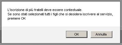 Se non si richiede l agevolazione per tutti i figli già presenti al sistema compare una messaggio che ricorda che la domanda di agevolazione è unica.