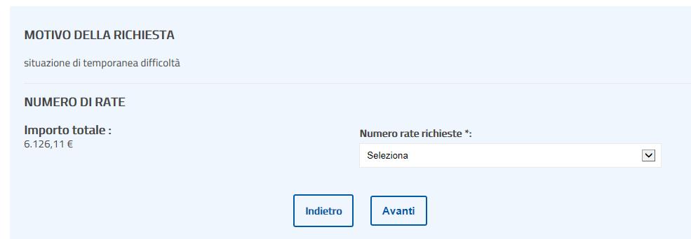 «Rateizza il debito» Rateizza adesso (2/2) Il sistema ti propone l