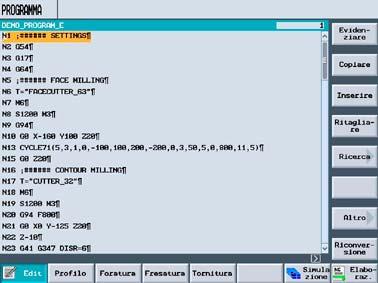 Programmazione DIN/ISO 8.2 Editor DIN/ISO / editor del codice G 8.